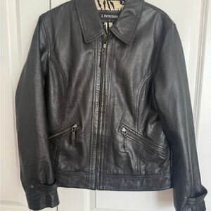 Vintage J. Peterman Black Leather Jacket, 10